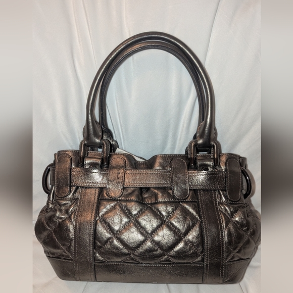 Burberry Beaton Bag Quilted Leather Metalic Pewter Shoulder Bag keeks COA Guc - Picture 3 of 16